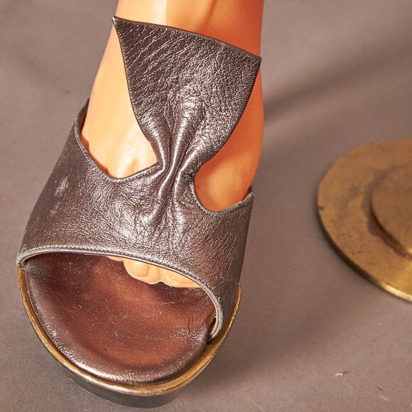 1990s Charles Jourdan Platform Silver Heels - Picture 10 of 12